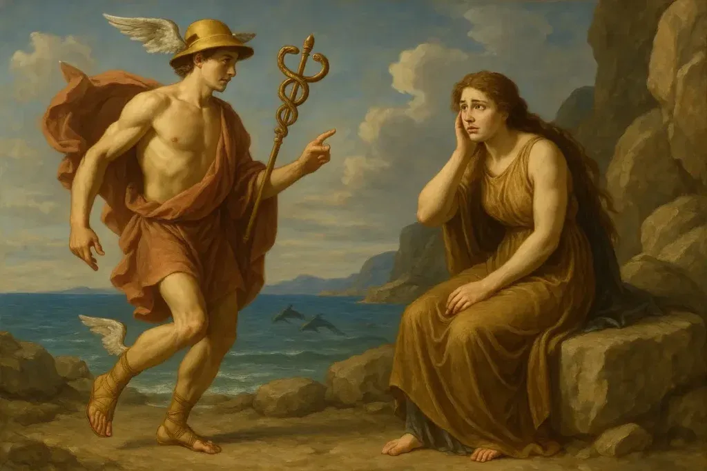 Hermes orders Calypso to let Odysseus go home.