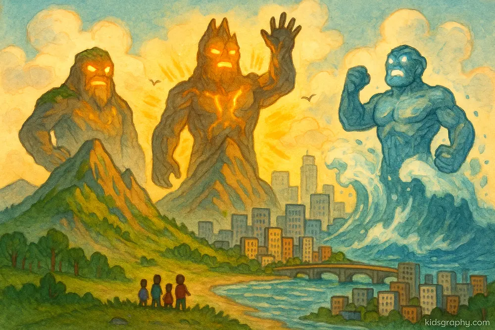 Titans in modern fantasy and storytelling inspired by Greek mythology.