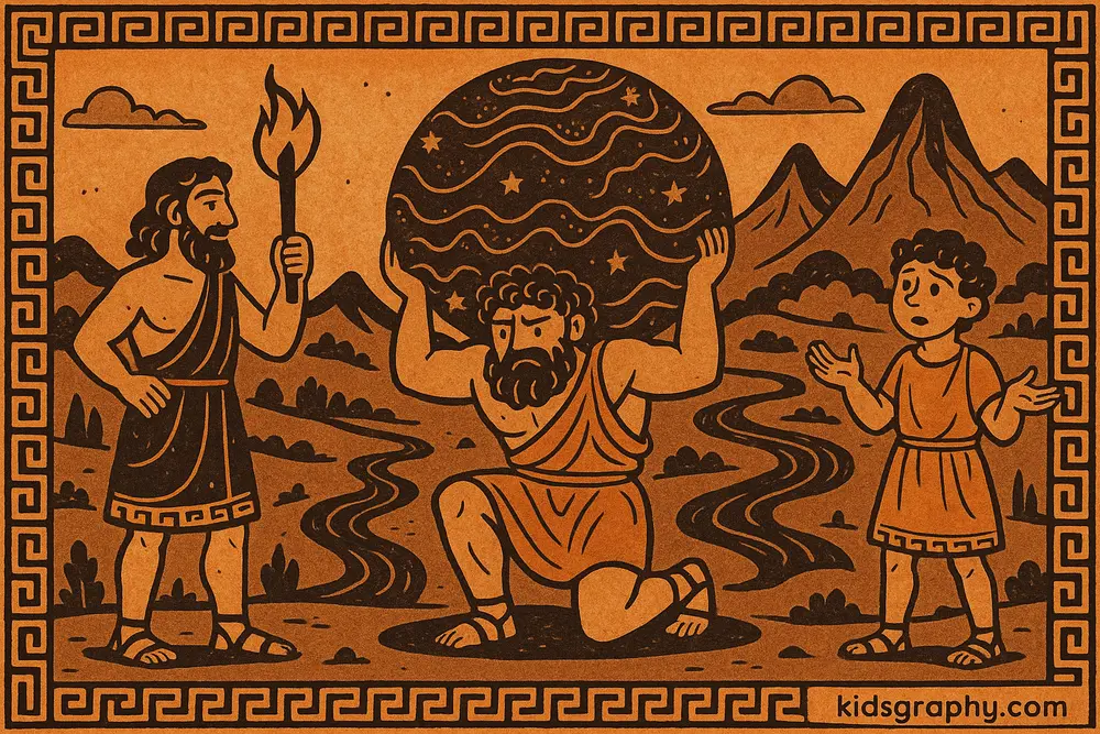 Prometheus, Atlas, and Epimetheus in Greek mythology.