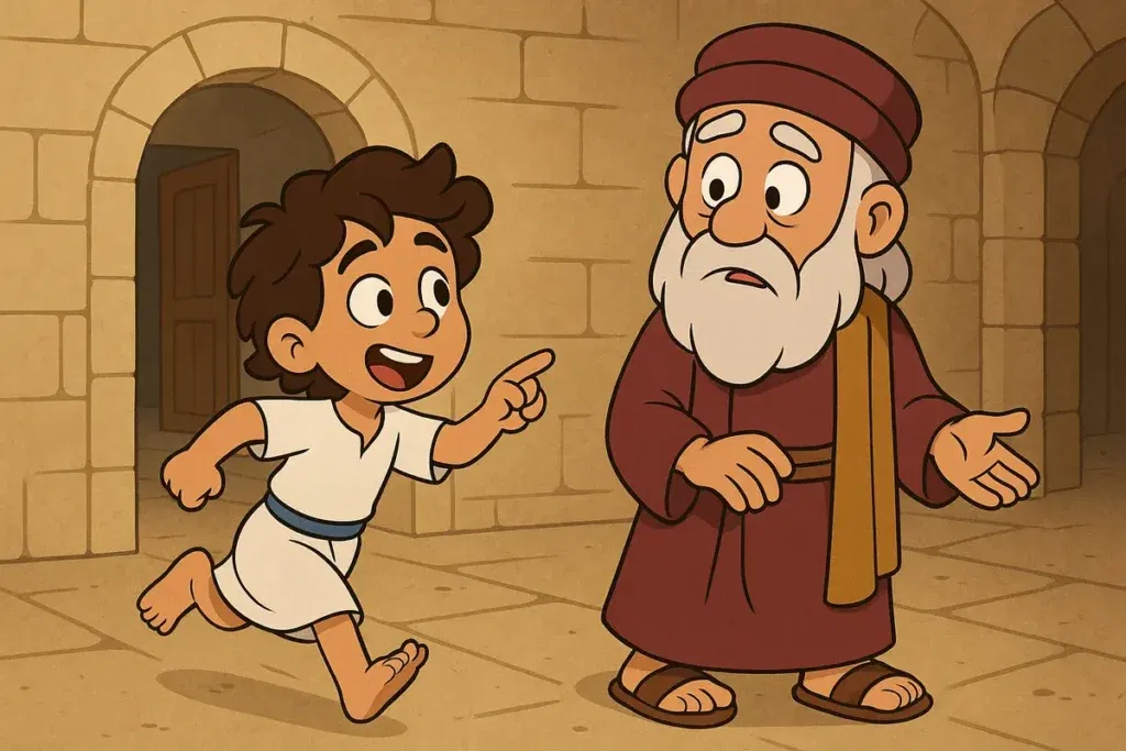 Samuel runs to Eli after hearing his name